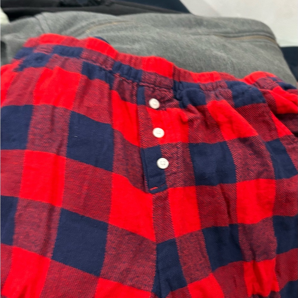 Red and Blue Plaid Pajama shorts